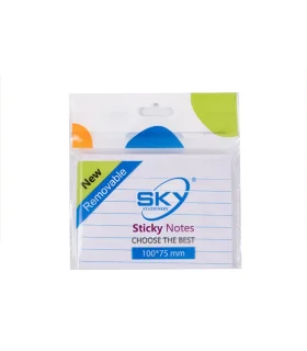 نوت استیک 100 برگ 75×100 خط دار اسکای کد: 1072 | اسکای |5591022301111