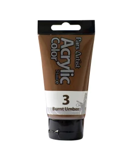 رنگ اکرولیک ساده 75 میل (قهوه ای سوخته) کد: 3 | پارس آرتیست |5591022301668