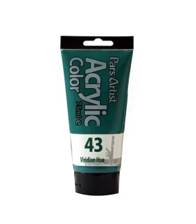 رنگ اکرولیک ساده 75 میل (سبز ویریدیان) کد: 43 | پارس آرتیست |5591022301683
