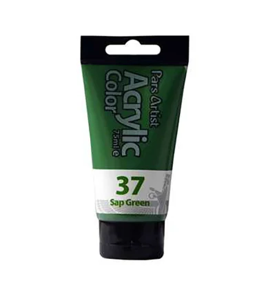 رنگ اکرولیک ساده 75 میل (سبز تیره) کد: 37 | پارس آرتیست |5591022301681