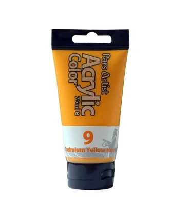رنگ اکرولیک ساده 75 میل (زرد کادمیوم) کد: 9 | پارس آرتیست |5591022301671
