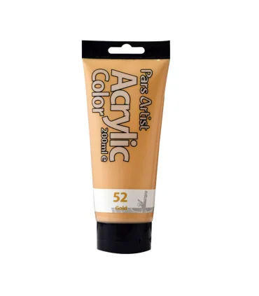 رنگ اکرولیک متالیک 200 میل (طلایی) کد: 52 | پارس آرتیست |5591022301702