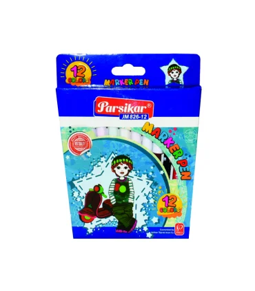 ماژیک 12 رنگ جعبه مقوایی پارسیکار کد: JM 826-12 | پارسیکار |6922862481046