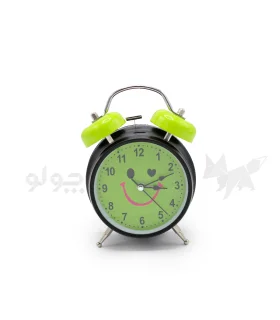 ساعت رومیزی شماطه دار سبز مشکی طرح لبخند کد: M303-12164 | |55005171