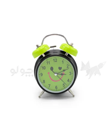 ساعت رومیزی شماطه دار سبز مشکی طرح لبخند کد: M303-12164 | |55005171