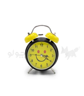 ساعت رومیزی شماطه دار زرد مشکی طرح لبخند کد: M303-12164 | |55005172