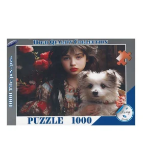 پازل 1000 تکه طرح دختر و سگ رینگ کد: 0355 | رینگ |55005851