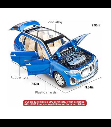 ماشین فلزی 1:24 بی ام دبلیو X7 دودزا رنگ آبی  | ماشین بازی | شازده کوچولو