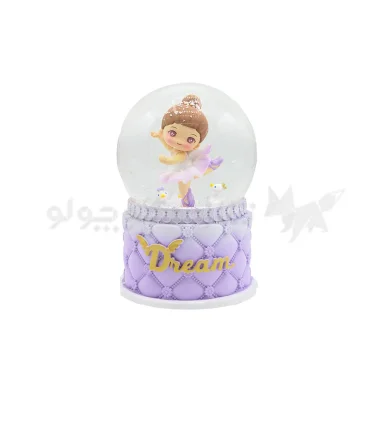 گوی بزرگ موزیکال پمپی چرخان طرح دختر بالرین