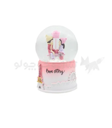 گوی بزرگ موزیکال پمپی چرخان طرح دختر و پسر نشسته لاو استوری