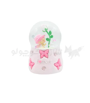 گوی بزرگ موزیکال پمپی چرخان طرح دختر و خرگوش گل به دست