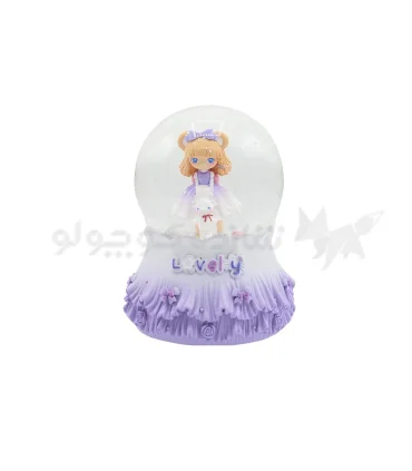 گوی بزرگ موزیکال پمپی چرخان طرح دختر خرگوش دار بنفش