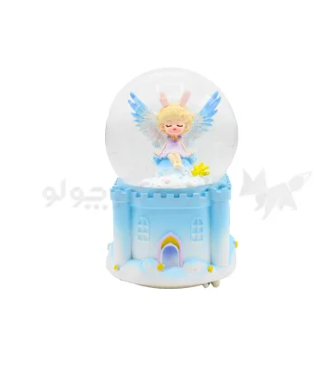 گوی بزرگ موزیکال پمپی چرخان طرح دختر فرشته آبی
