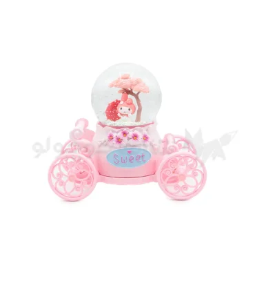 گوی بزرگ موزیکال پمپی چرخان کالسکه ای طرح ملودی با چتر