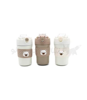 تراول ماگ 450 میل دور سیلیکونی طرح خرس کد: CY-057