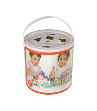 بریکس چوبی رنگی سطلی بزرگ کد: JHTOY-126A | لگو بازی | شازده کوچولو