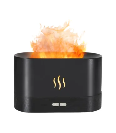 بخور ساز سرد چراغ دار طرح شومینه مشکی کد: H1998-34