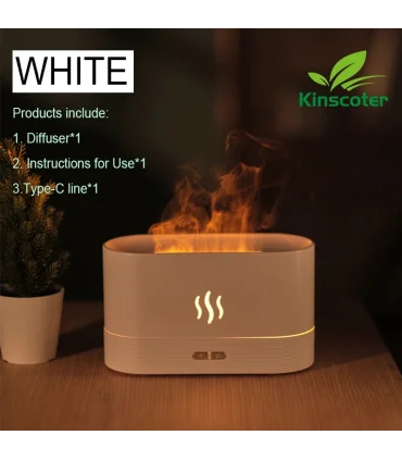 بخور ساز سرد چراغ دار طرح شومینه سفید کد: H1998-34