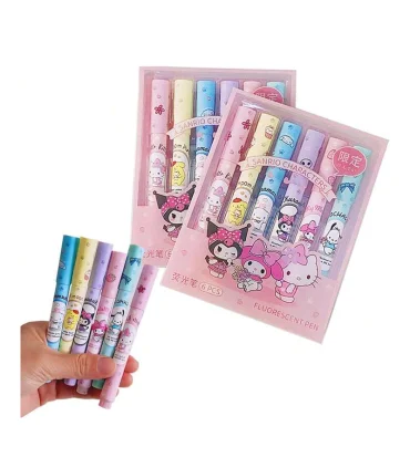 ماژیک هایلایتر 6 رنگ طرح شخصیت های سانریو کد: 3316