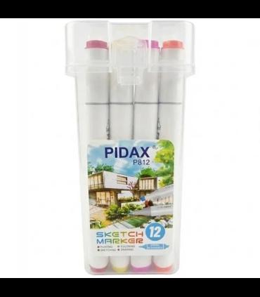 ماژیک راندو 12 رنگ PIDAX P-812 - ابزار حرفه‌ای طراحی