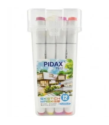 ماژیک راندو 12 رنگ PIDAX P-812 - ابزار حرفه‌ای طراحی