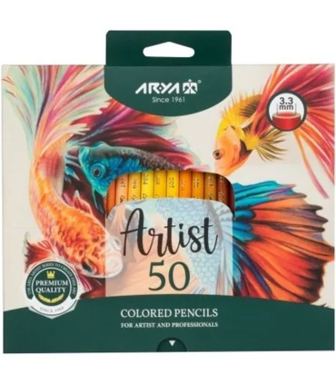 مداد رنگی 50 رنگ آریا آرتیست - لوازم تحریر حرفه‌ای