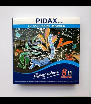 ماژیک گلس برد 8 رنگ PIDAX مدل P-760