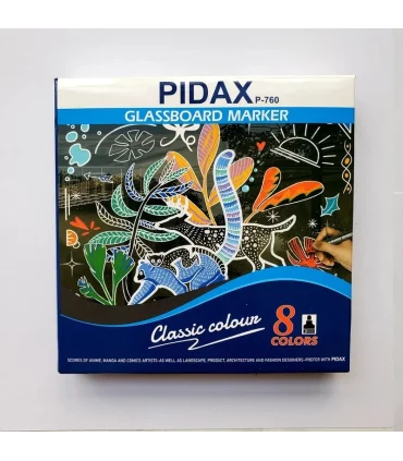 ماژیک گلس برد 8 رنگ PIDAX مدل P-760