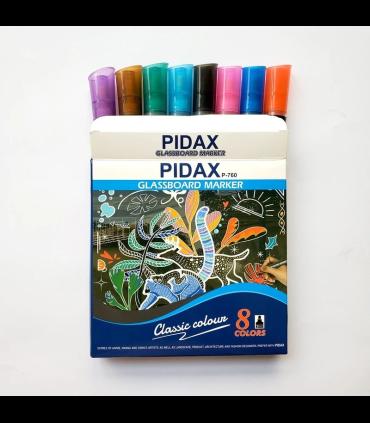 ماژیک گلس برد 8 رنگ PIDAX مدل P-760