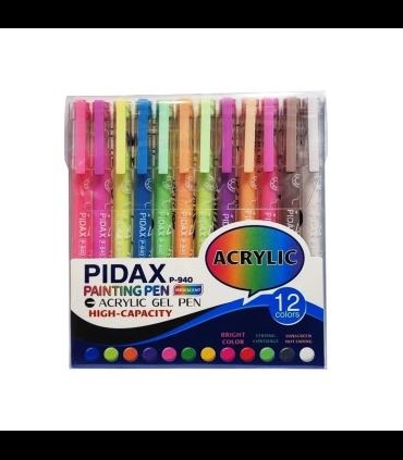 روان نویس 12 رنگ فسفری PIDAX مدل P-940