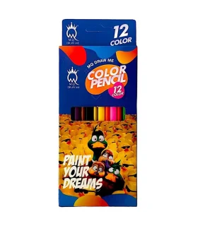 مداد رنگی 12 رنگ ام کیو با طراحی فانتزی