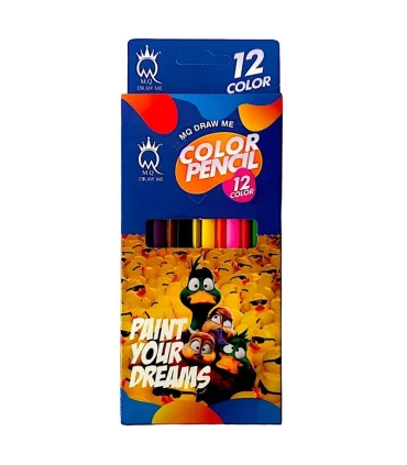 مداد رنگی 12 رنگ ام کیو با طراحی فانتزی