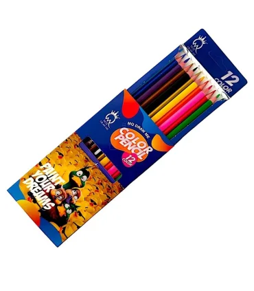 مداد رنگی 12 رنگ ام کیو با طراحی فانتزی