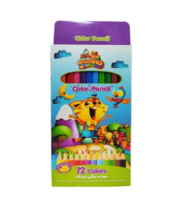 مداد رنگی 12 رنگ ارژنگ با جعبه مقوایی