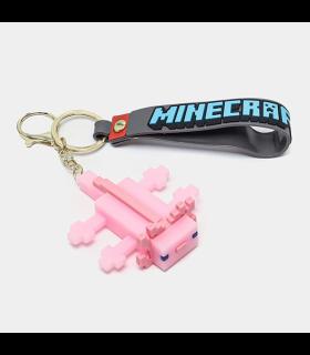 جاکلیدی سیلیکونی طرح ماینکرافت صورتی - شازده کوچولو