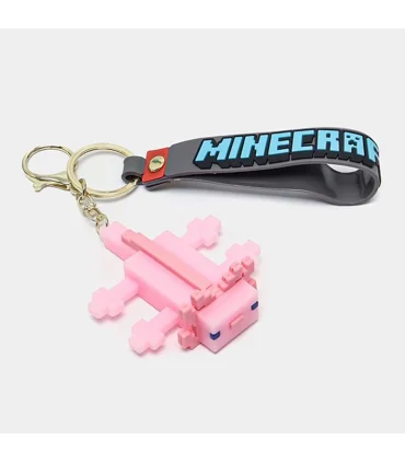 جاکلیدی سیلیکونی طرح ماینکرافت صورتی - شازده کوچولو