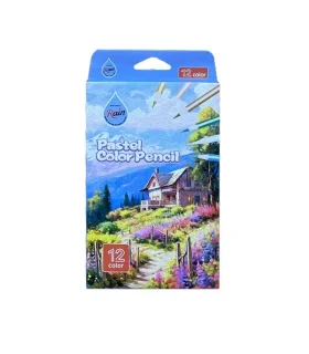 مداد رنگی پاستلی 12 رنگ جعبه مقوایی رین