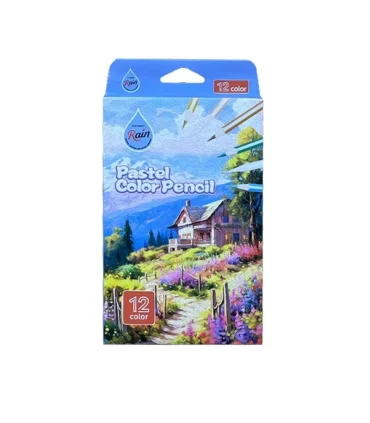 مداد رنگی پاستلی 12 رنگ جعبه مقوایی رین