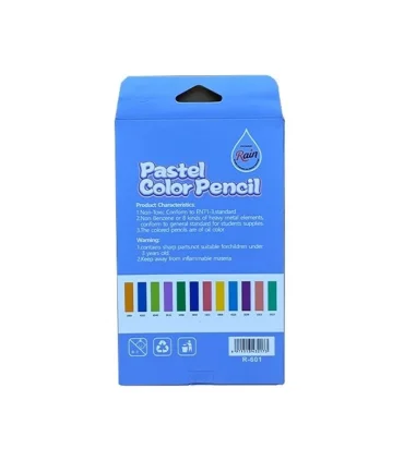 مداد رنگی پاستلی 12 رنگ جعبه مقوایی رین