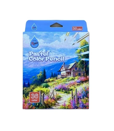 مداد رنگی پاستلی 36 رنگ جعبه مقوایی رین