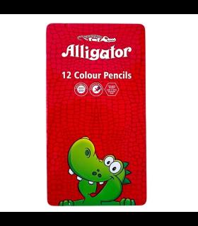 مداد رنگی 12 رنگ سوسمار با جعبه فلزی