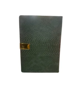 سررسید وزیری چرم پوست ماری با پلاک فلزی و جمعه جدا - هنری