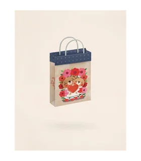 کیف هدیه فولدی طرح خرس و قلب لوتوس کادو