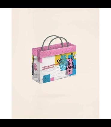 کیف هدیه فولدی سایز 7 طرح JOY لوتوس کادو