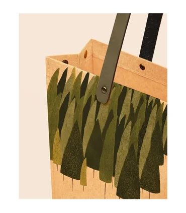 کیف هدیه وولن سایز 2 طرح WOODS