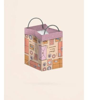 گیفت بگ فولدی سایز 12 طرح PACKAGES کد: 2018