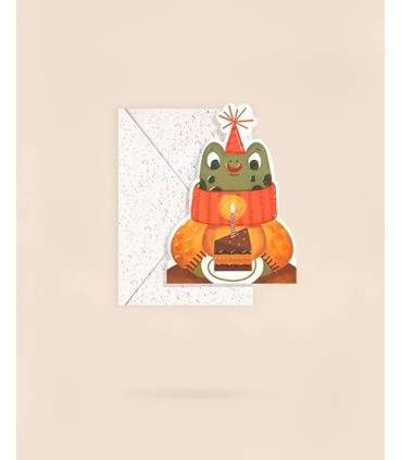 کارت پستال هپی سایز 06 طرح FROG کد: 6008