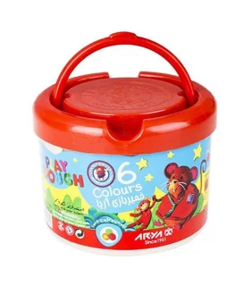 خمیر بازی 6 رنگ سطلی آریا کد:1001 | آریا |6260297110019