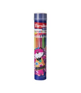 مداد رنگی 12 رنگ لوله ای پارسیکار کد: JM870-12 | پارسیکار |6268117401378