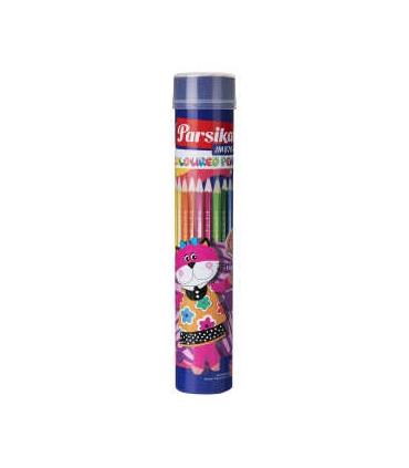 مداد رنگی 12 رنگ لوله ای پارسیکار کد: JM870-12 | پارسیکار |6268117401378
